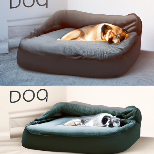 השוואת תמונות בין מיטת כלבים לא איכותית ומיטת כלבים איכותית.