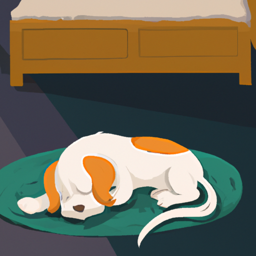 תמונה המציגה כלב ישן בשקט על מיטת כלב איכותית.